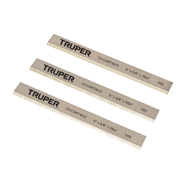 CU-CANT-6X-3 Cuchillas para canteadora CANT-6X, 3 pzs en caja, TRUPER