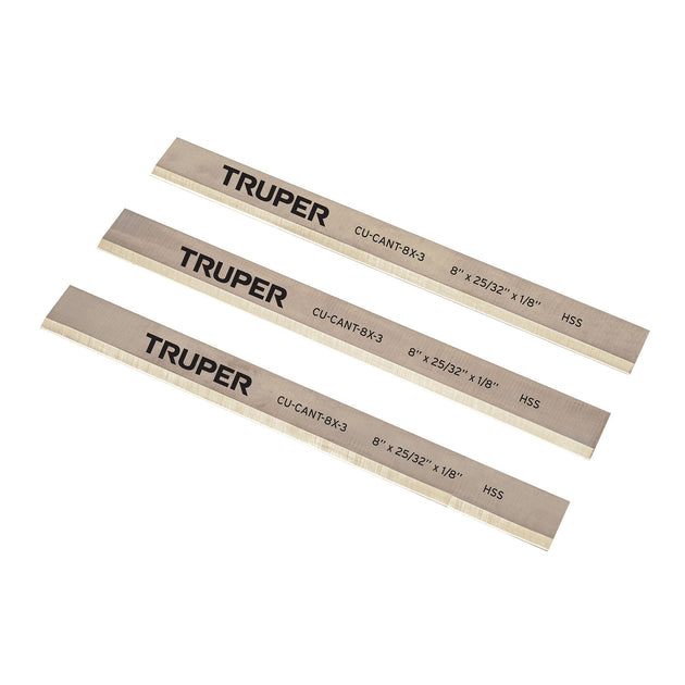 CU-CANT-8X-3 Cuchillas para canteadora CANT-8X, 3 pzs en caja, TRUPER
