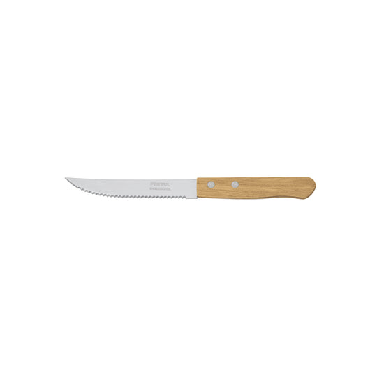 CUCH-M52 Cuchillo con sierra para asado 5" mango de madera, Pretul