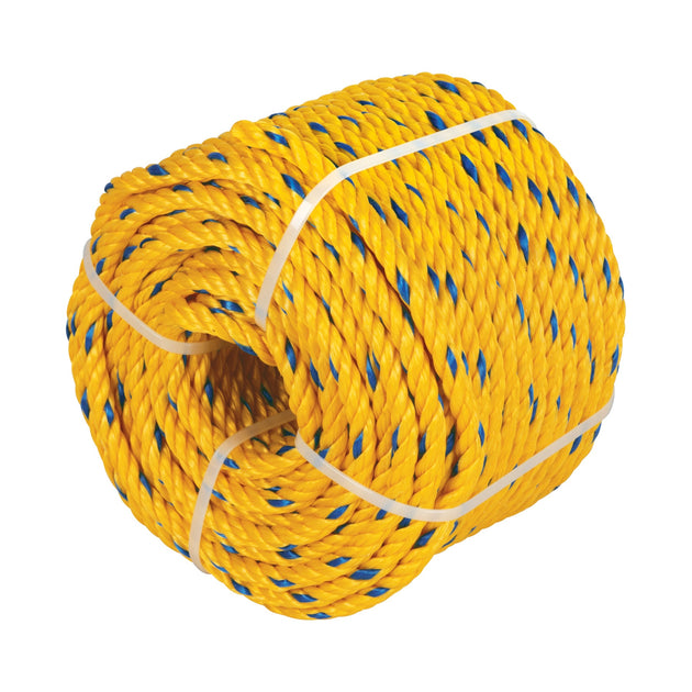 CUE-081K Kilo de cuerda amarilla de polipropileno 8 mm, rollo 1kg
