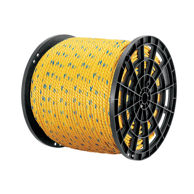CUE-13M Metro de cuerda amarilla de polipropileno 13mm, carrete 390m