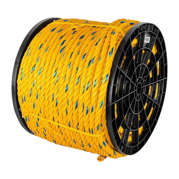 CUE-19K Kilo de cuerda amarilla de polipropileno 19mm, carrete 30kg