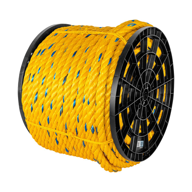 CUE-25K Kilo de cuerda amarilla de polipropileno 25mm, carrete 30kg