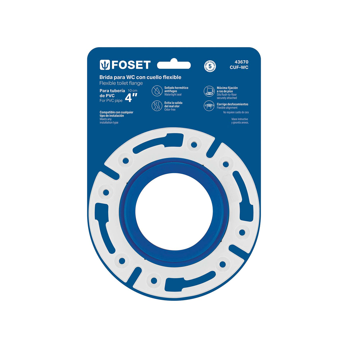 Brida Offset Foset CUF-WC 4" PVC | Corrige Desfasamiento 1"