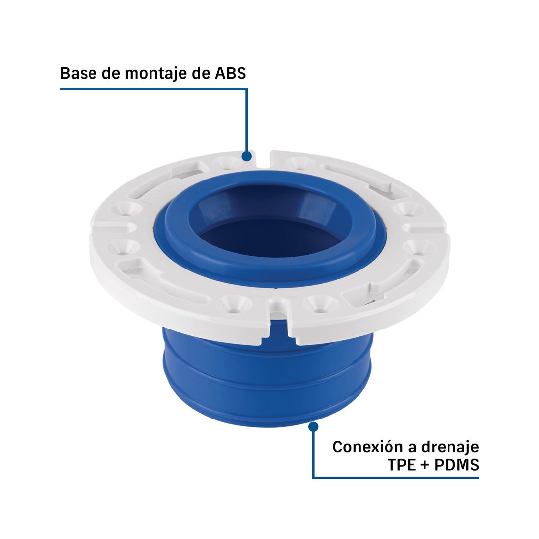 Brida Offset Foset CUF-WC 4" PVC | Corrige Desfasamiento 1"
