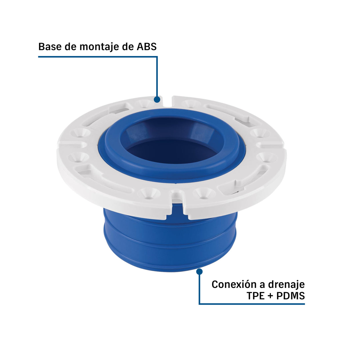 Brida Offset Foset CUF-WC 4" PVC | Corrige Desfasamiento 1"