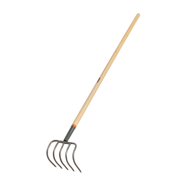 CUL-5 Cultivador forjado, 5 dientes, mango de madera 60", TRUPER