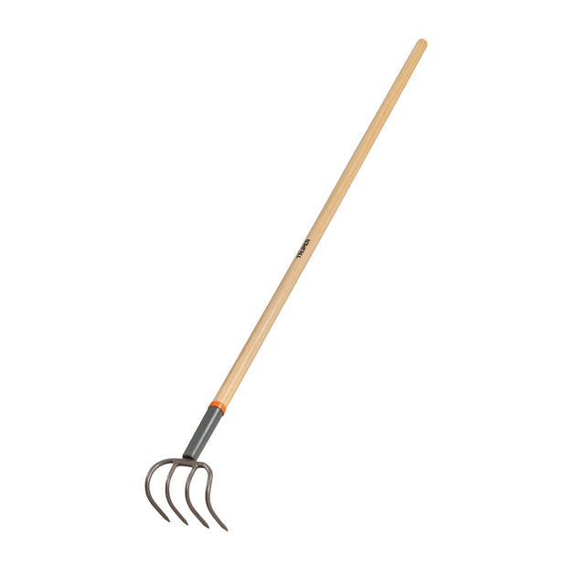 CUL Cultivador forjado, 4 dientes, mango de madera 54", TRUPER