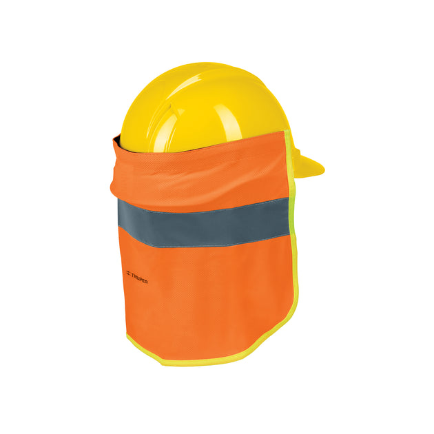 CUNU-N Cubrenuca para casco, naranja con reflejante, Truper