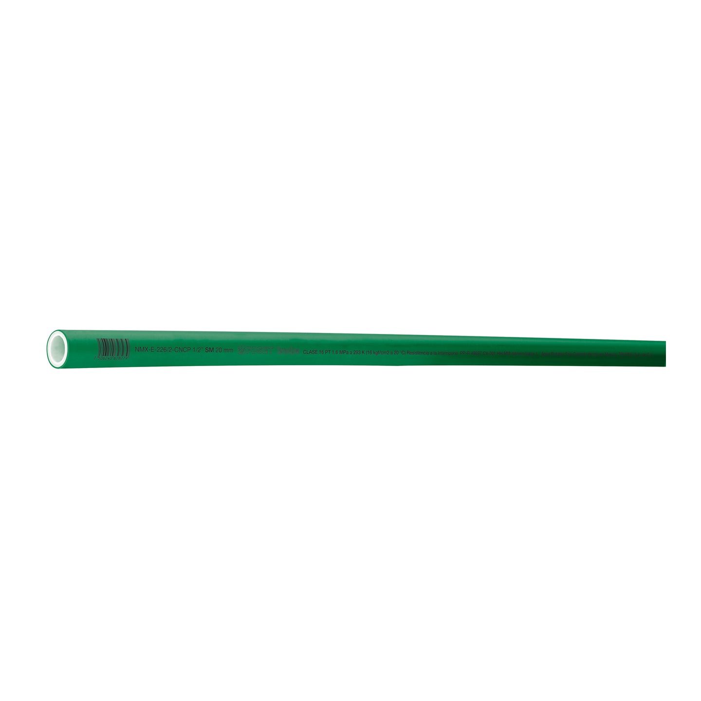 CV-001 Tubo de 20mm (1/2") PPR hidráulico, 4m, 0.5kg, FOSET