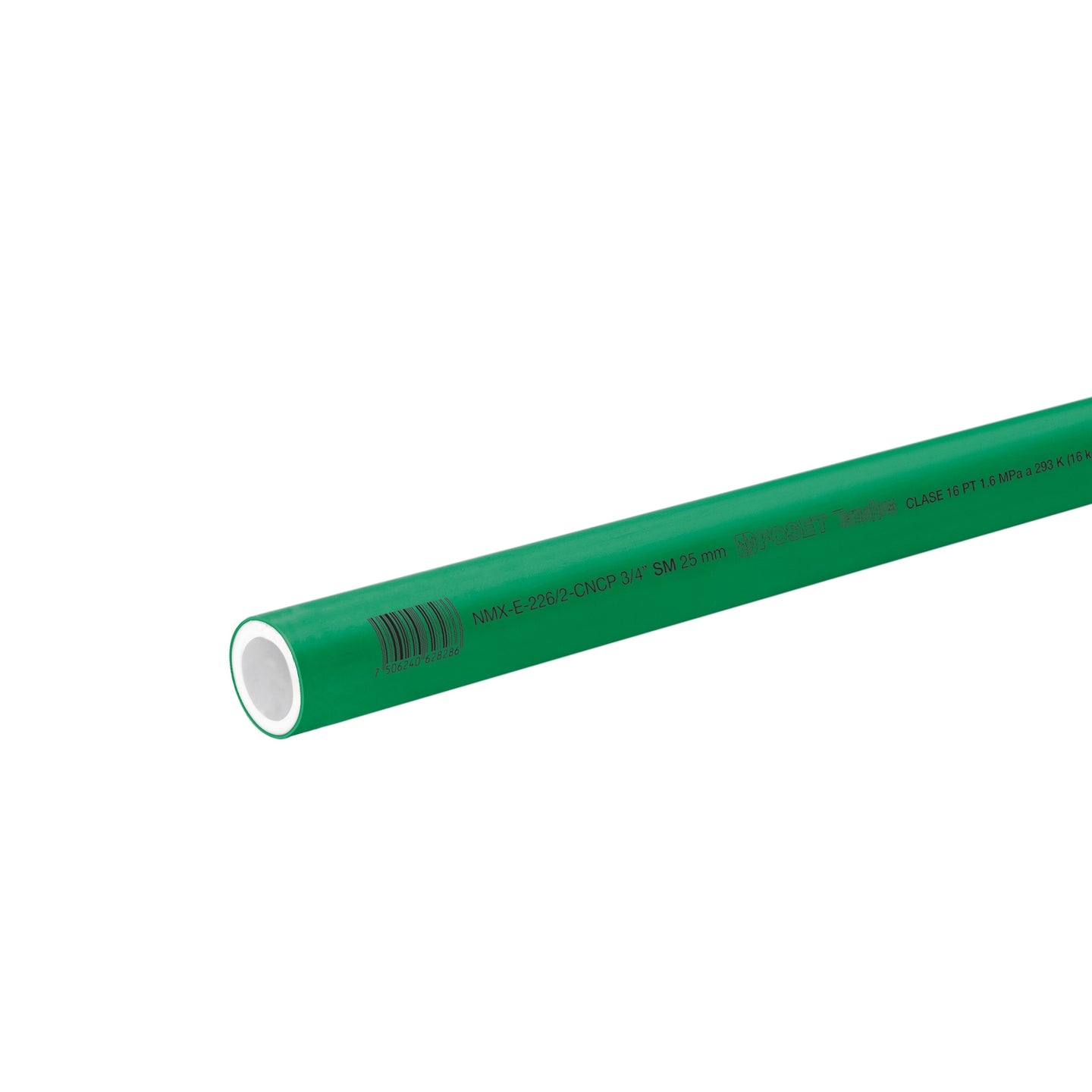 CV-002 Tubo de 25mm (3/4") PPR hidráulico, 4m, 0.9kg, FOSET