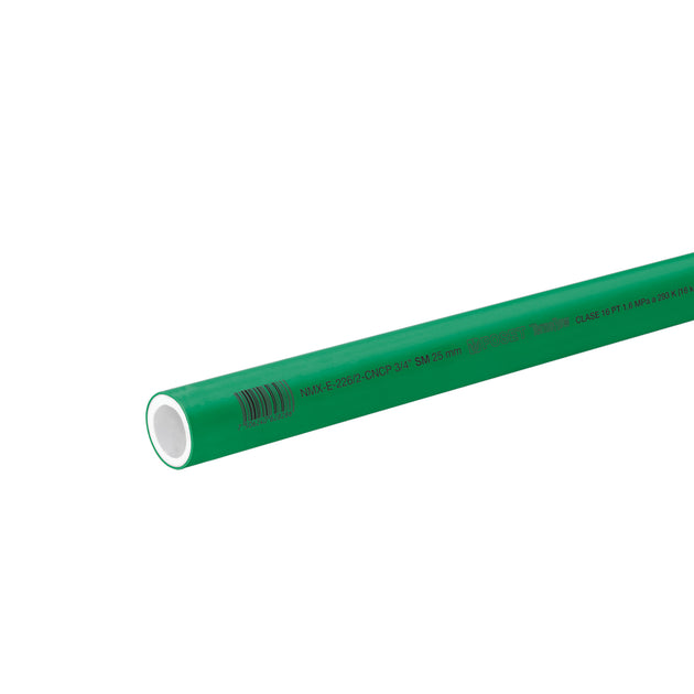 CV-002 Tubo de 25mm (3/4") PPR hidráulico, 4m, 0.9kg, FOSET