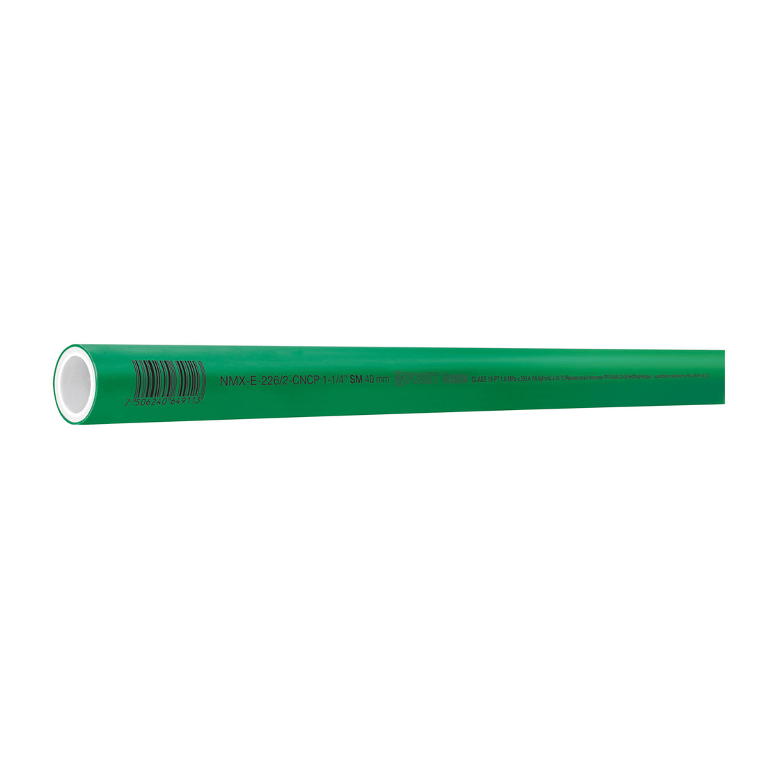 CV-004 Tubo de 40mm (1-1/4") PPR hidráulico, 4m, 2.2kg, FOSET