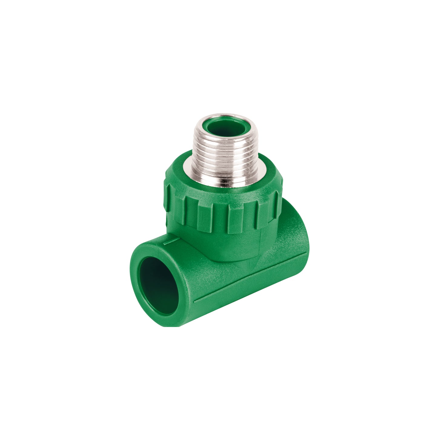 CV-711 Tee macho de PPR 1/2" con inserto metálico, FOSET