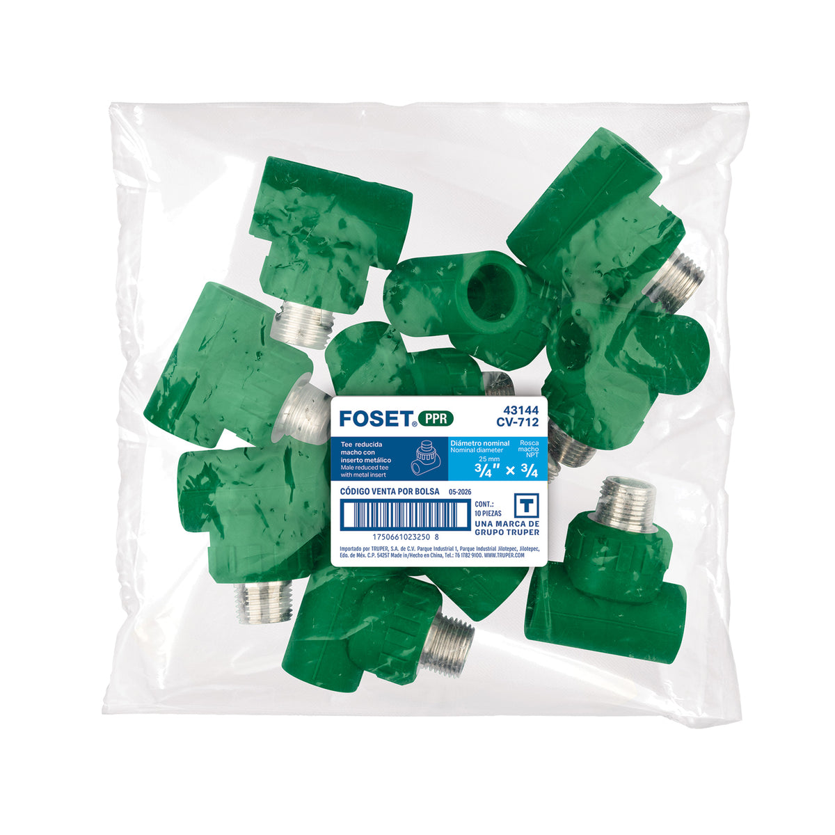 Válvula de Retención Foset CV-712 3/4" NPT | Agua hasta 95°C