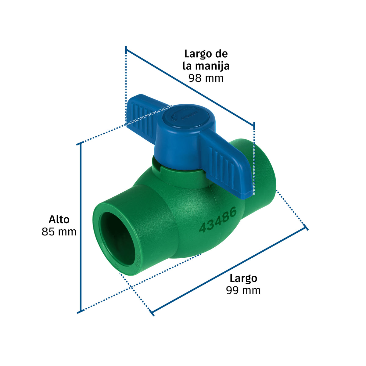 Válvula de Bola CPVC 1" Foset CV-BO-1 | Agua 95°C Alta Presión