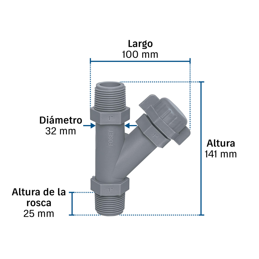 Válvula de Pie Foset CYE-1 1" NPT Polipropileno | Bombas Agua