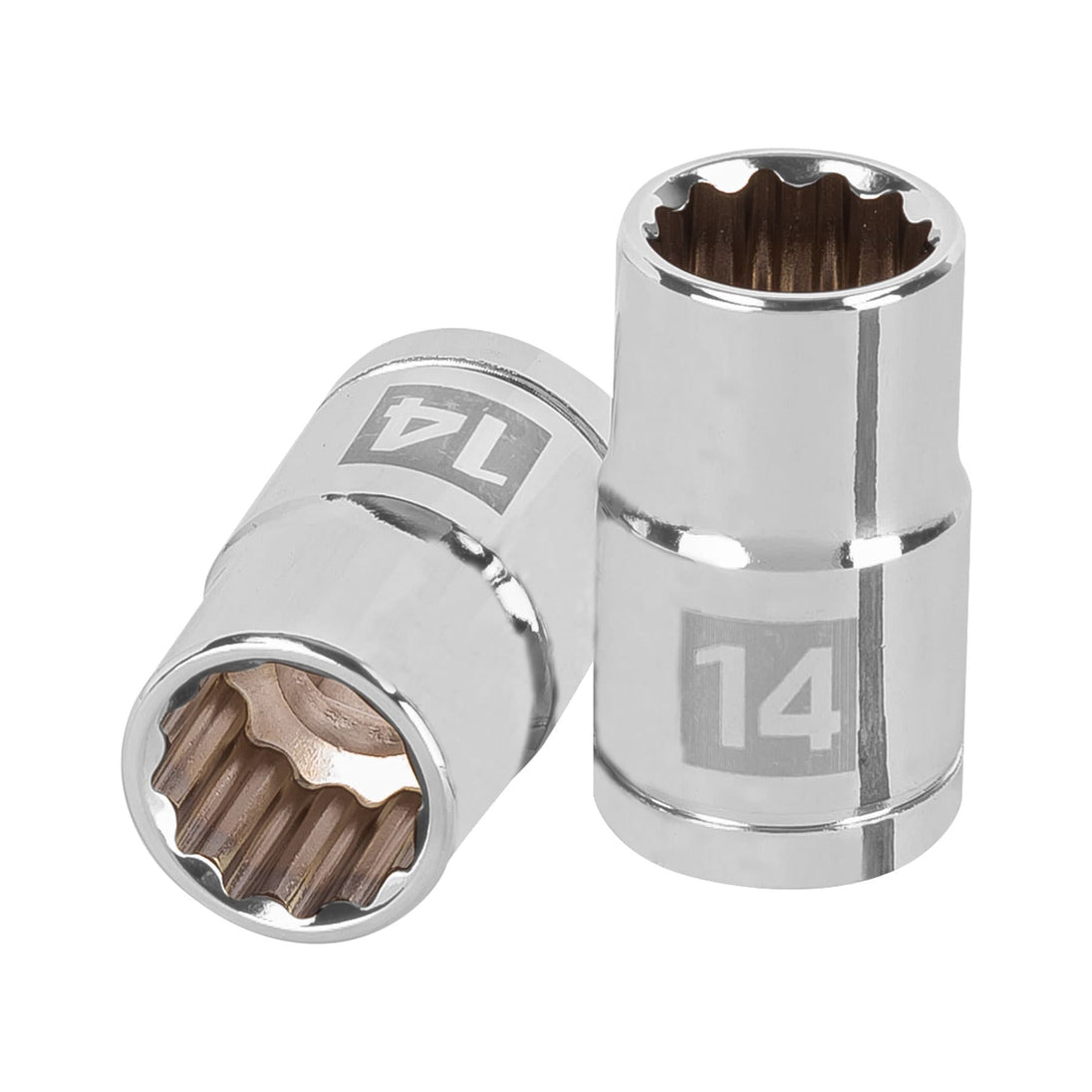 D-1214-EM Dado de 14 mm, 12 puntas, cuadro 1/2", Truper