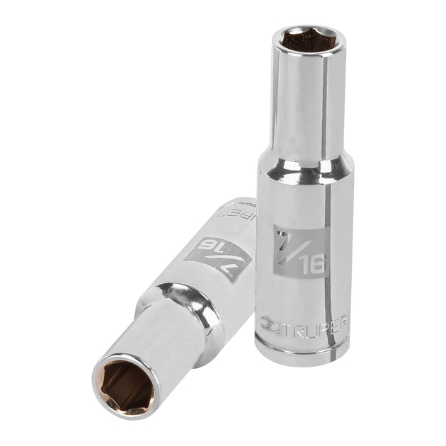 D-1214-HL Dado largo de 7/16", 6 puntas, cuadro 1/2", Truper