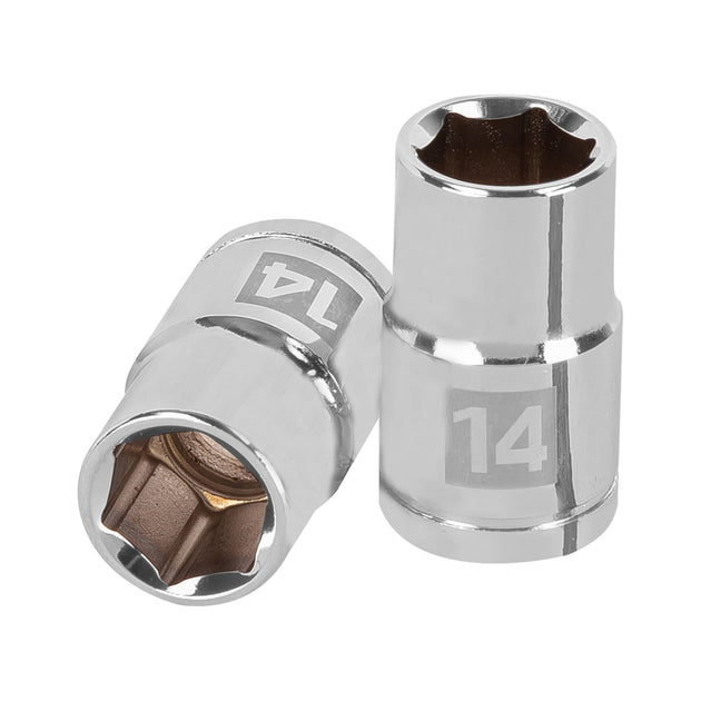 D-1214-M Dado de 14 mm, 6 puntas, cuadro 1/2", Truper