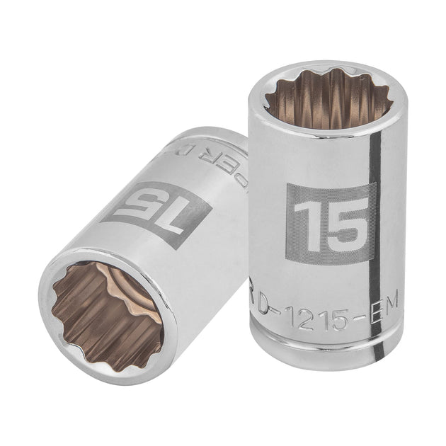 D-1215-EM Dado de 15 mm, 12 puntas, cuadro 1/2", Truper