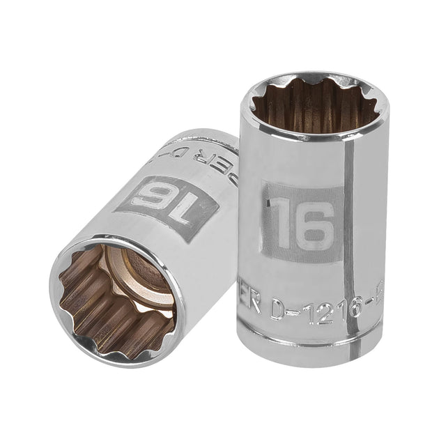 D-1216-EM Dado de 16 mm, 12 puntas, cuadro 1/2", Truper