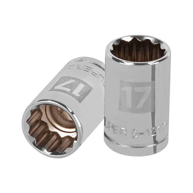 D-1217-EM Dado de 17 mm, 12 puntas, cuadro 1/2", Truper