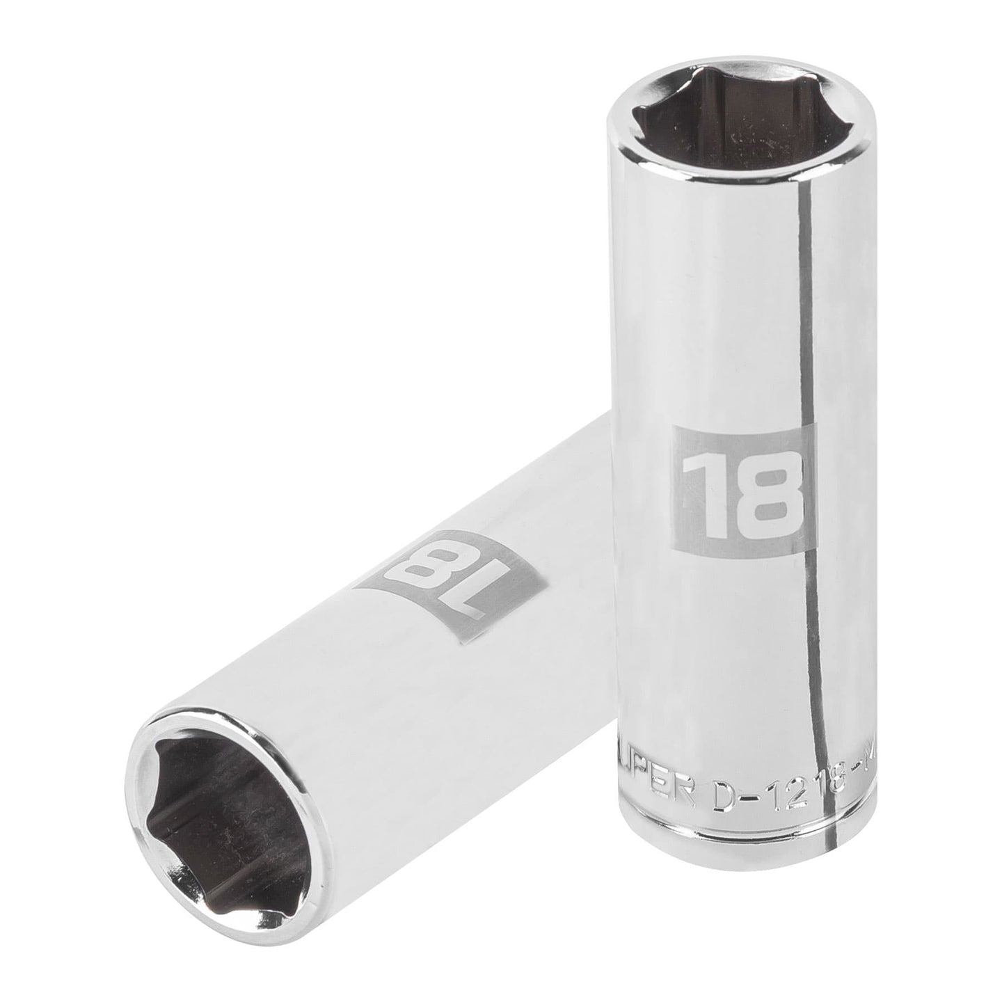 D-1218-ML Dado largo de 18 mm, 6 puntas, cuadro 1/2", Truper