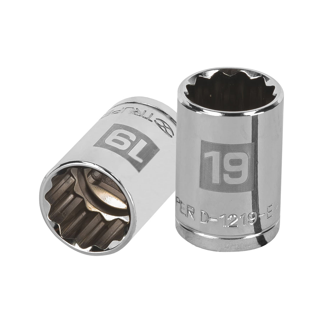 D-1219-EM Dado de 19 mm, 12 puntas, cuadro 1/2", Truper