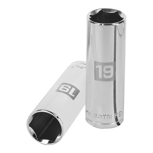 D-1219-ML Dado largo de 19 mm, 6 puntas, cuadro 1/2", Truper
