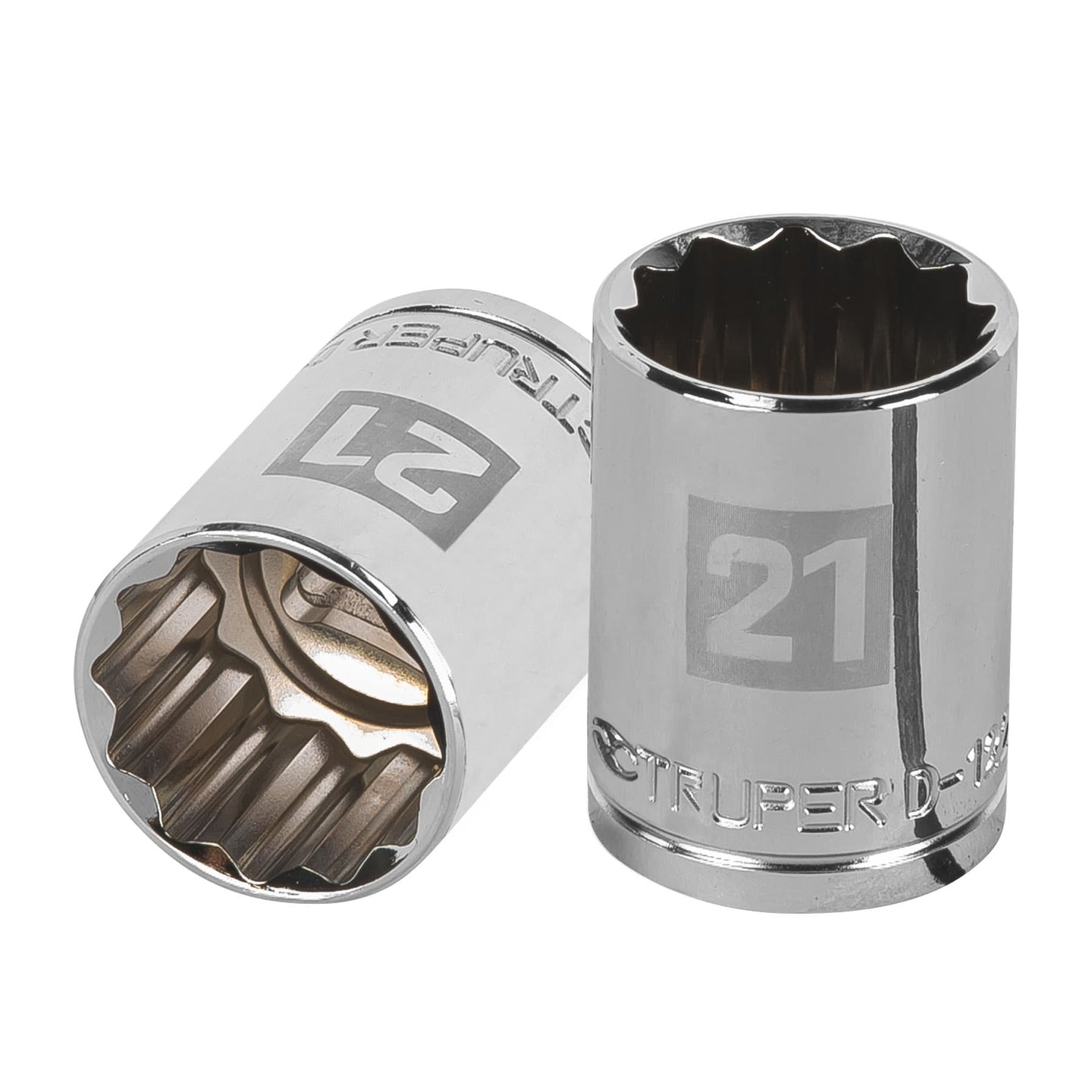 D-1221-EM Dado de 21 mm, 12 puntas, cuadro 1/2", Truper