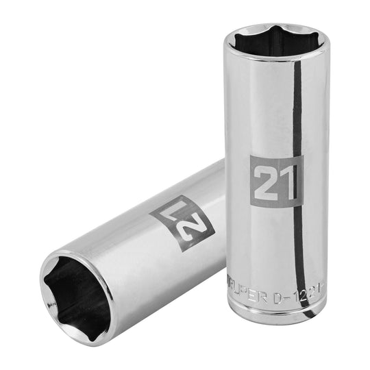 D-1221-ML Dado largo de 21 mm, 6 puntas, cuadro 1/2", Truper