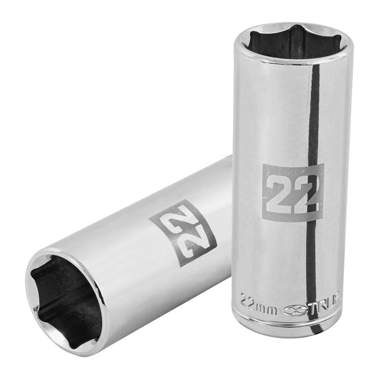 D-1222-ML Dado largo de 22 mm, 6 puntas, cuadro 1/2", Truper