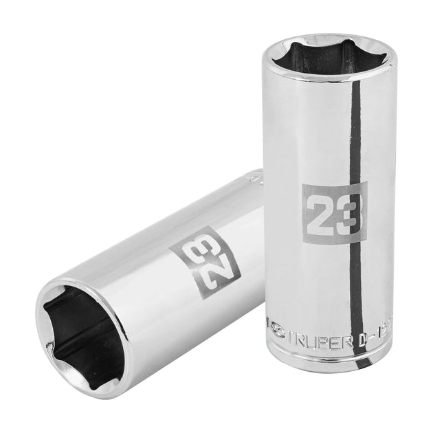 D-1223-ML Dado largo de 23 mm, 6 puntas, cuadro 1/2", Truper