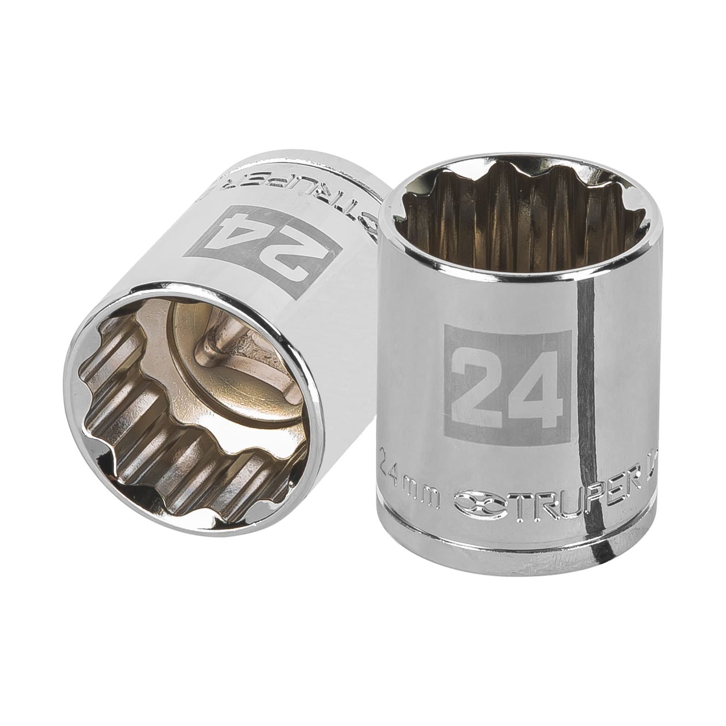 D-1224-EM Dado de 24 mm, 12 puntas, cuadro 1/2", Truper
