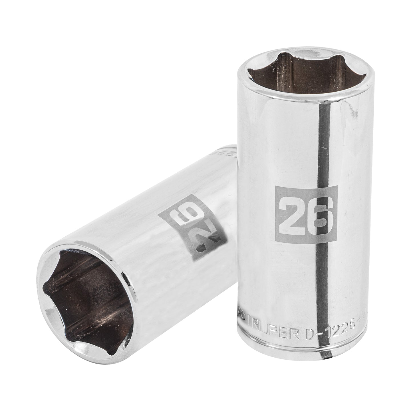 D-1226-ML Dado largo de 26 mm, 6 puntas, cuadro 1/2", Truper
