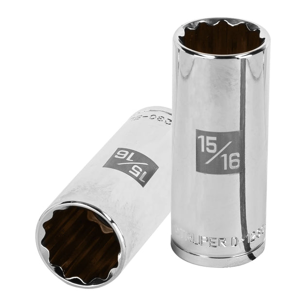 D-1230-EL Dado largo de 15/16", 12 puntas, cuadro 1/2", Truper