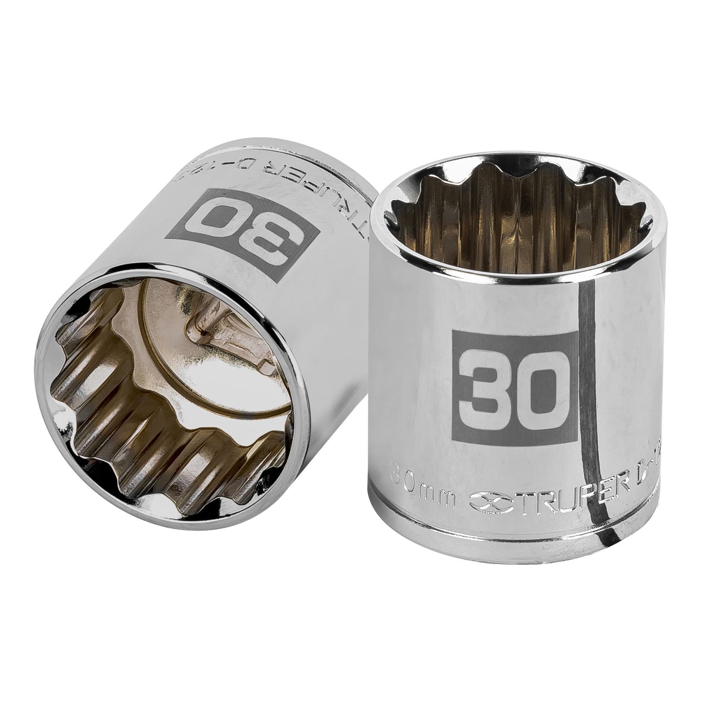 D-1230-EM Dado de 30 mm, 12 puntas, cuadro 1/2", Truper