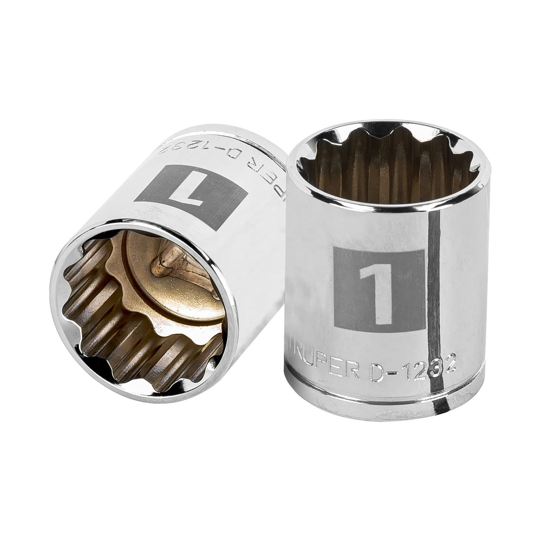 D-1232 Dado de 1", 12 puntas, cuadro 1/2", Truper