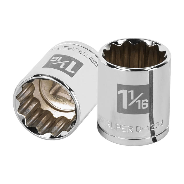 D-1234 Dado de 1-1/16", 12 puntas, cuadro 1/2", Truper