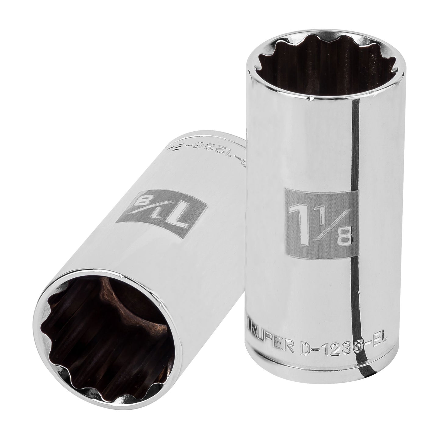 D-1236-EL Dado largo de 1-1/8", 12 puntas, cuadro 1/2", Truper
