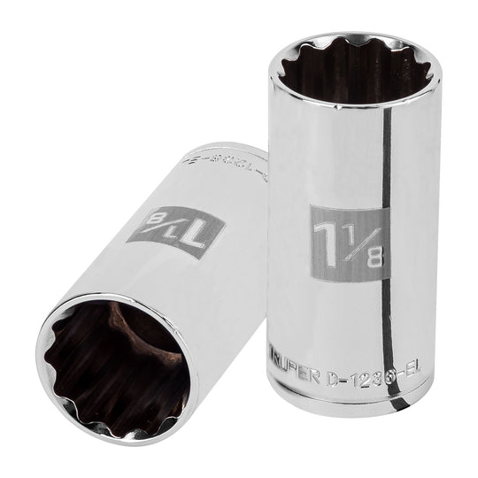 D-1236-EL Dado largo de 1-1/8", 12 puntas, cuadro 1/2", Truper