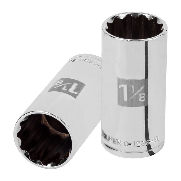 D-1236-EL Dado largo de 1-1/8", 12 puntas, cuadro 1/2", Truper