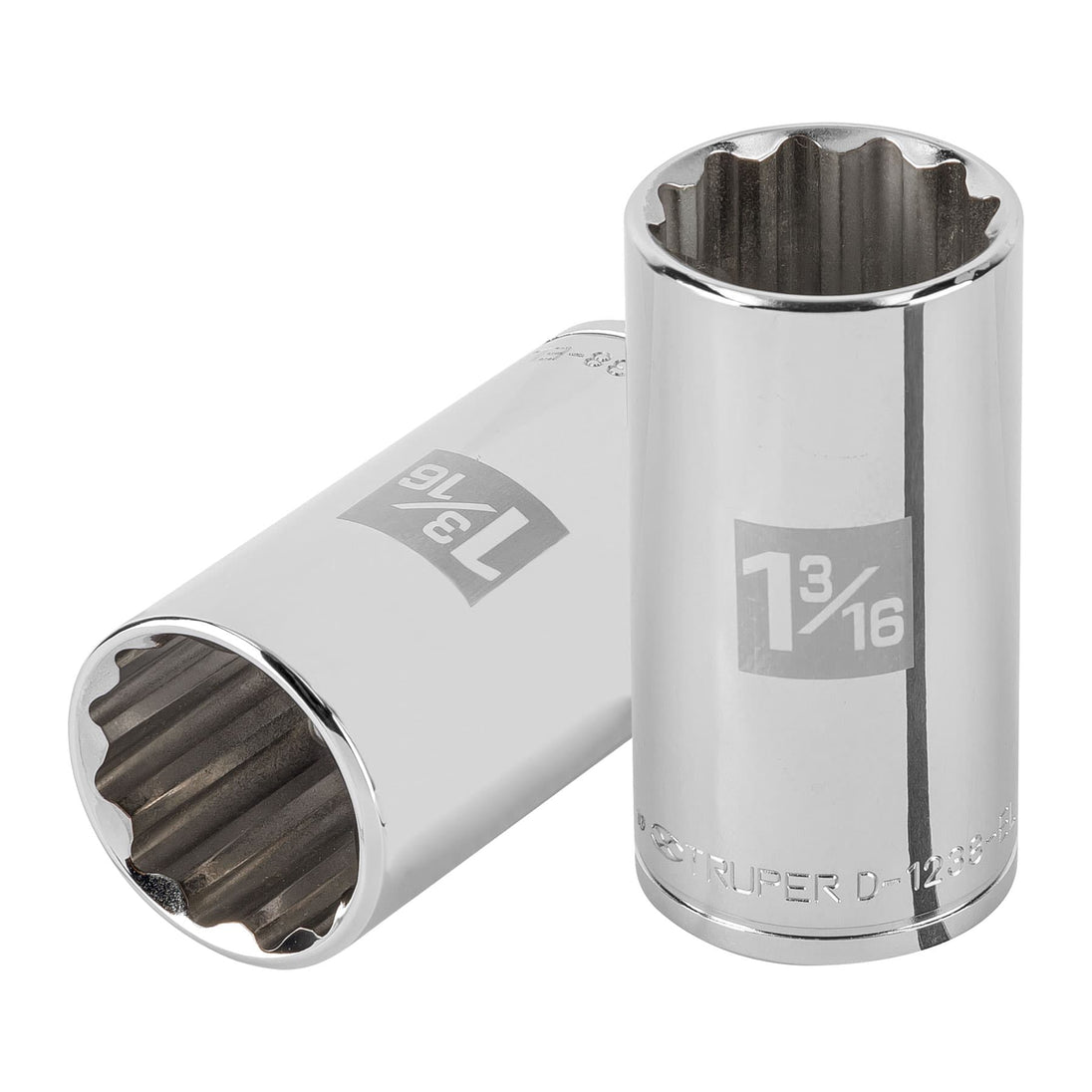 D-1238-EL Dado largo de 1-3/16" 12 puntas, cuadro 1/2", Truper