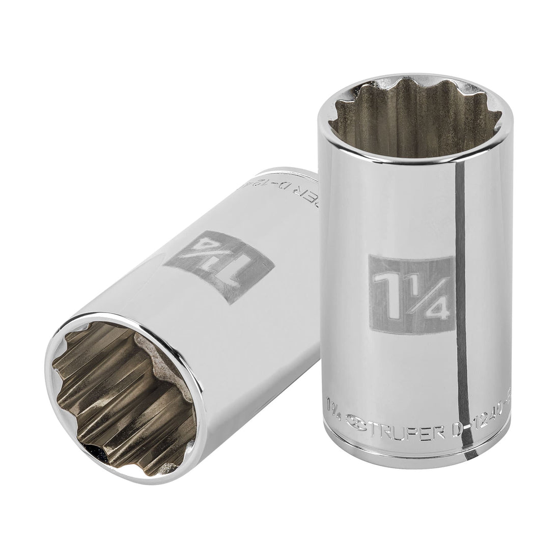 D-1240-EL Dado largo de 1-1/4" 12 puntas, cuadro 1/2", Truper