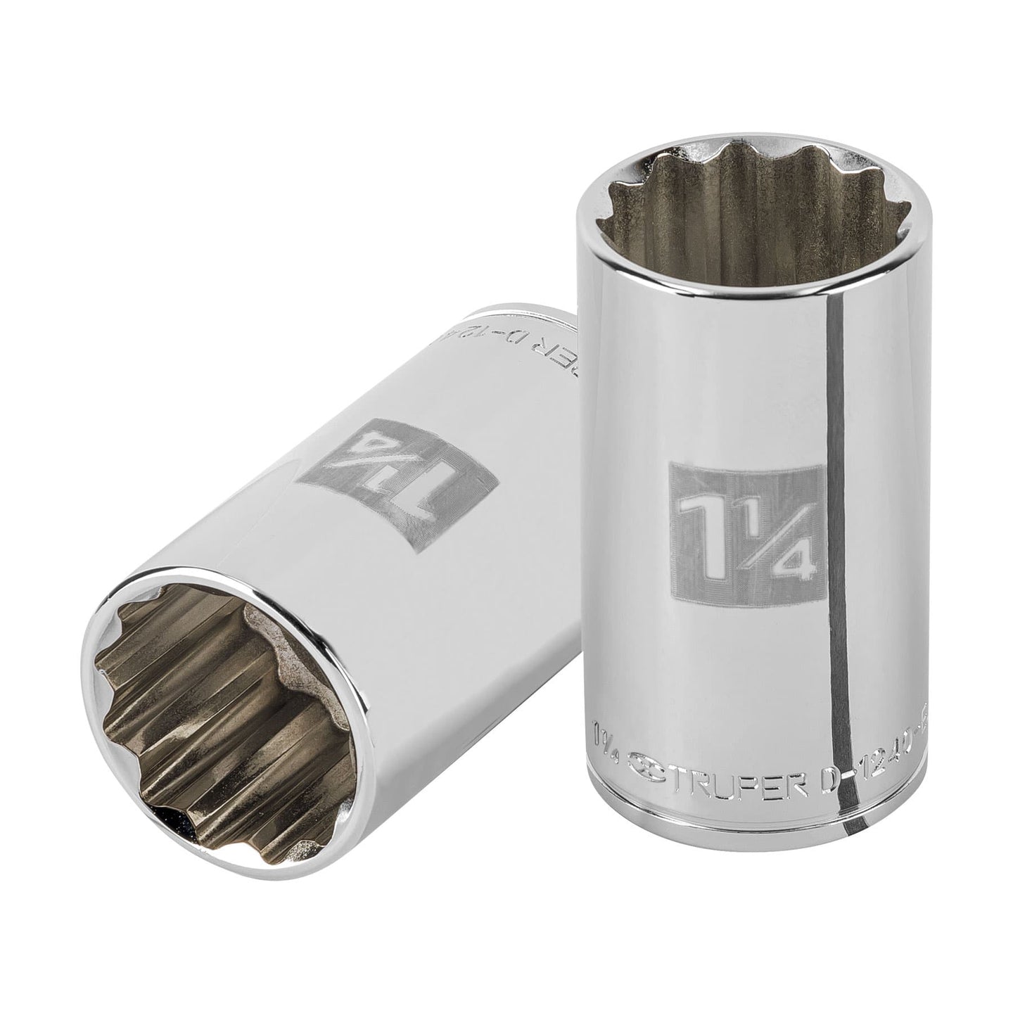 D-1240-EL Dado largo de 1-1/4" 12 puntas, cuadro 1/2", Truper