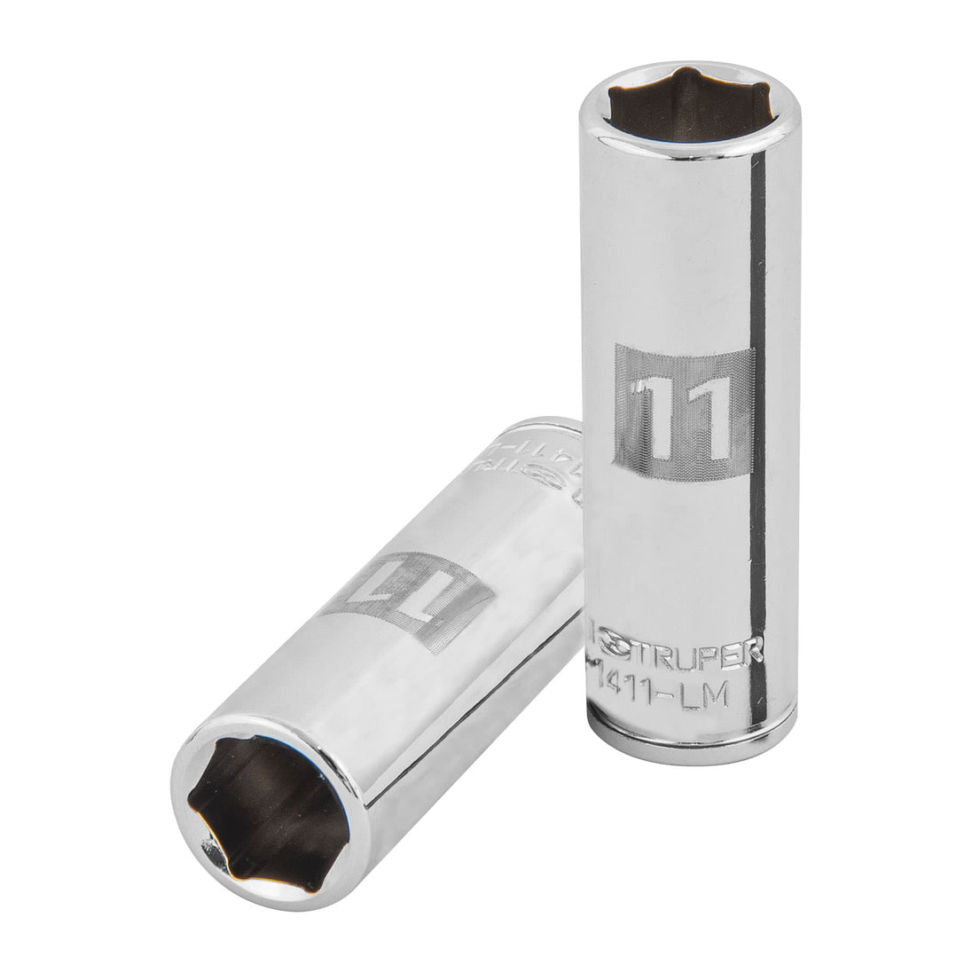 D-1411-LM Dado largo de 11 mm, 6 puntas, cuadro 1/4", Truper