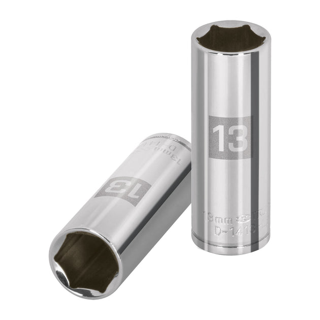 D-1413-LM Dado largo de 13 mm, 6 puntas, cuadro 1/4", Truper
