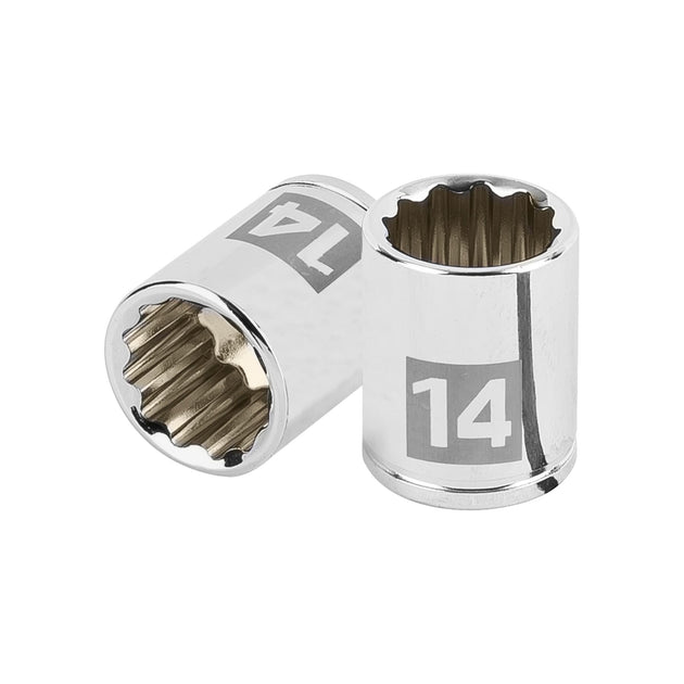 D-1414-BM Dado de 14 mm, 12 puntas, cuadro 1/4", Truper