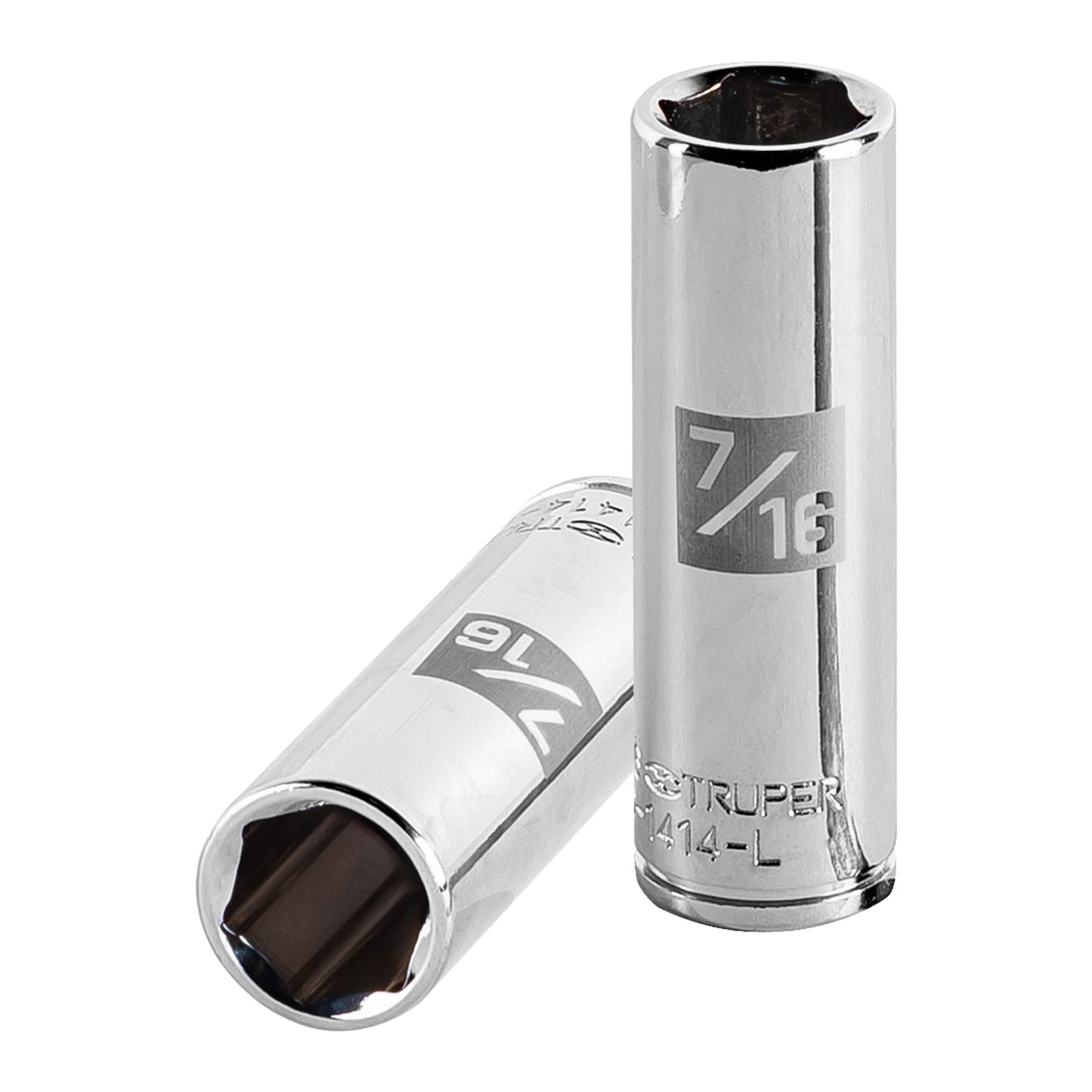 D-1414-L Dado largo de 7/16", 6 puntas, cuadro 1/4", Truper